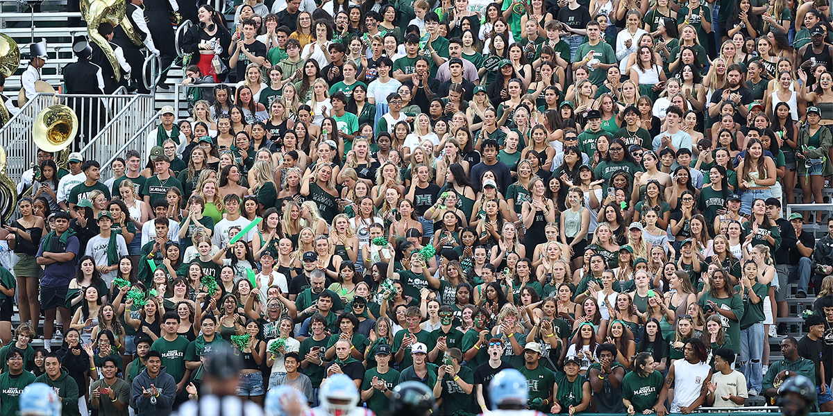 student section at a UH game