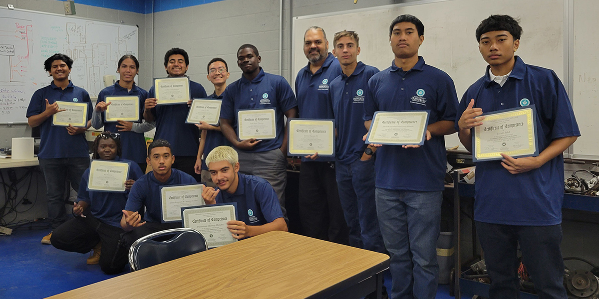 Robert Silva with students