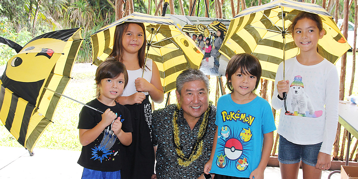 Adopt a Bee Hive Alan Wong and Kids