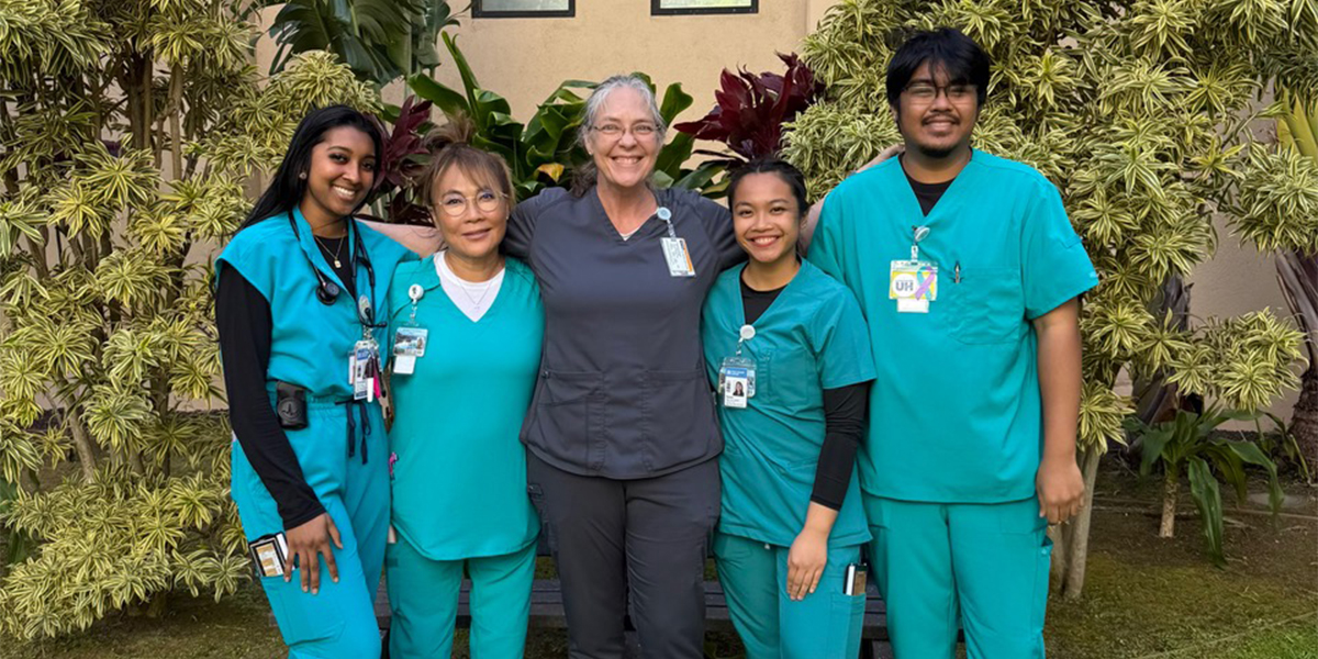 Reshmi Rao, far left, with Young Yi, Dr. Anne Scharnhorst, Karen Tabbada and Rodly Uclaray