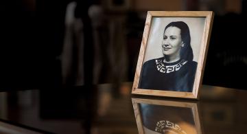Harriet Bouslog photo on a table