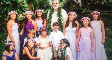 Dayday and Kevin with their grandchildren