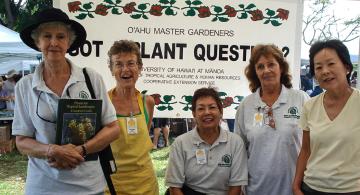 Oahu Master Gardeners, circa 2009: L-R: Joan Larcom, Susanna Reed, Margaret Mortz, Beverly Bertino, Shirley Zukeran