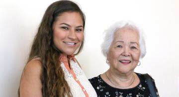 Kalei Gomes, MD Candidate (Class of 2021) with Hazel Theodore