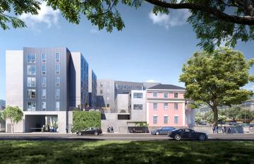 Rendering shows UH Mānoa’s Residences for Innovative Student Entrepreneurs (RISE) project from Metcalf Street. 